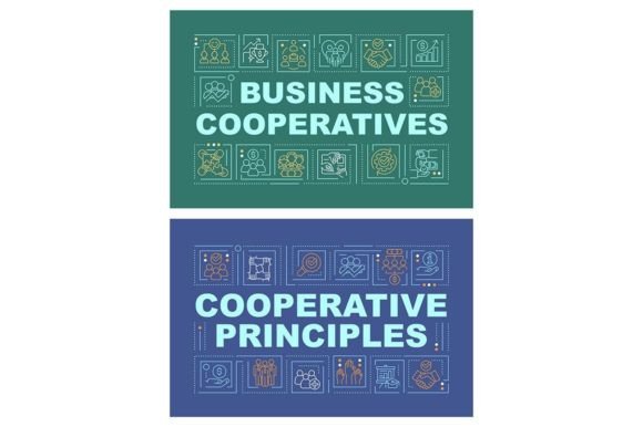 Maximizing Business Co-ops Word Concepts Banner Set for Strategic Growth